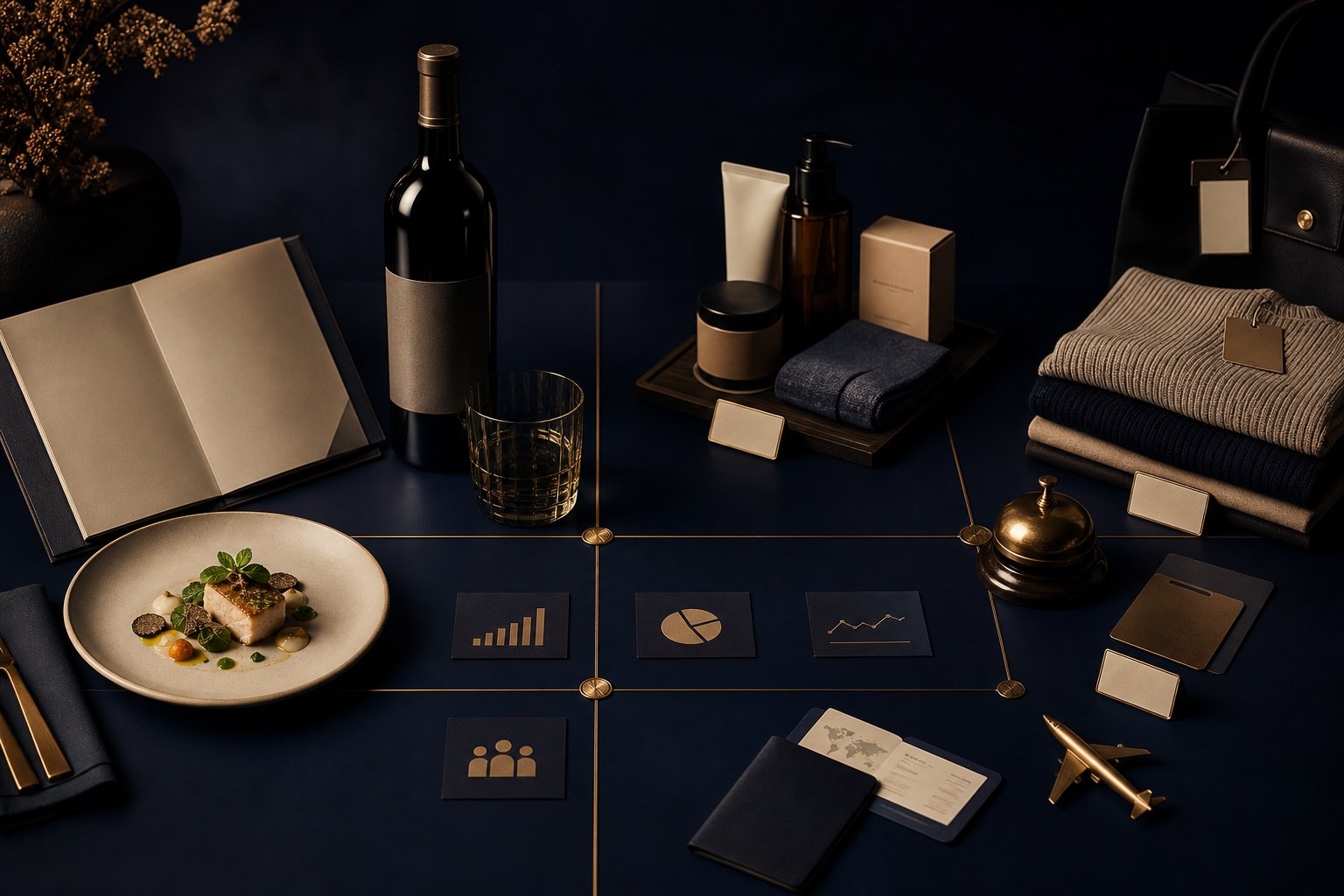 Portafolio comercial que representa restaurantes, hospitality, retail, bebidas y viajes